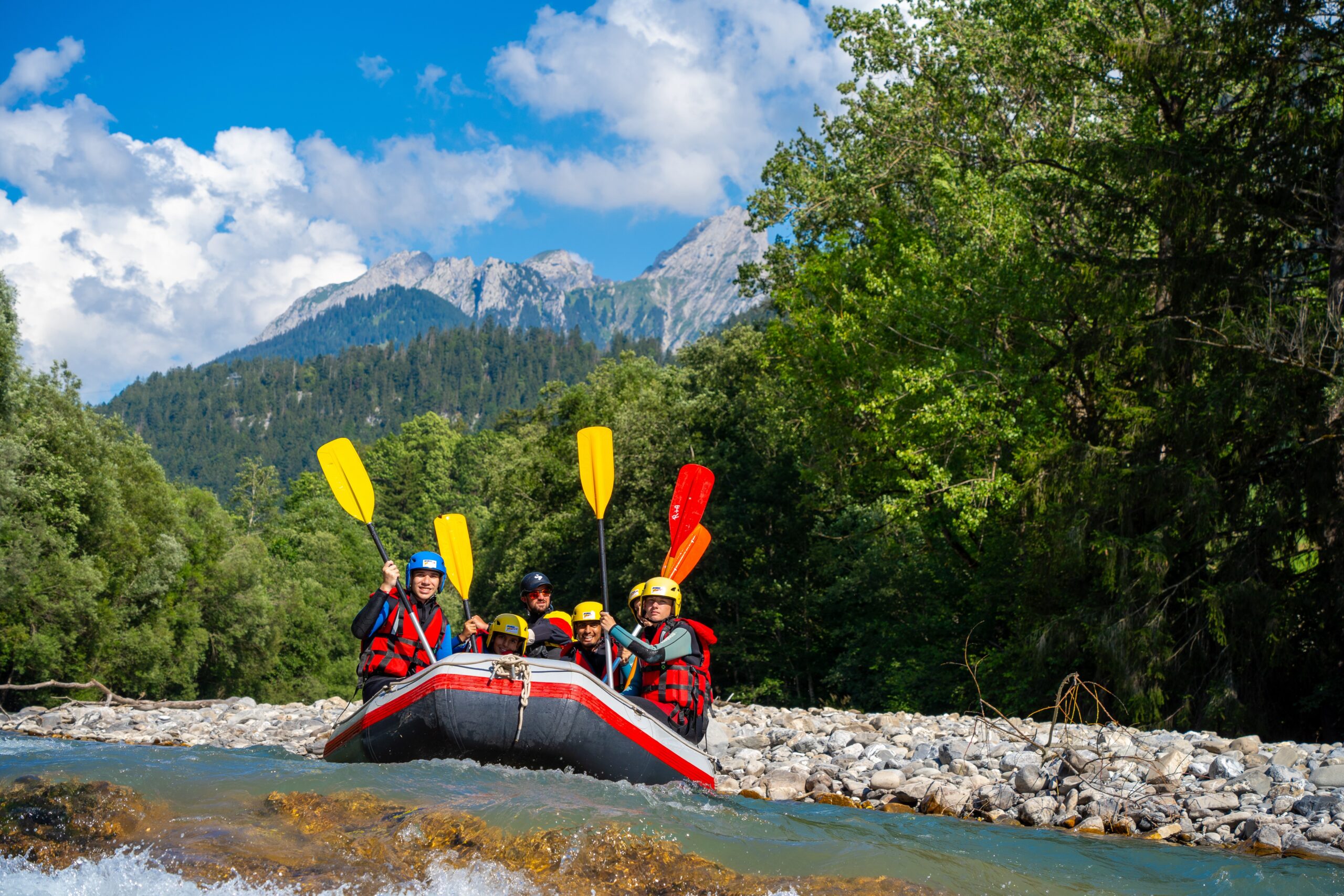 SILC Academy river rafting in Switzerland
