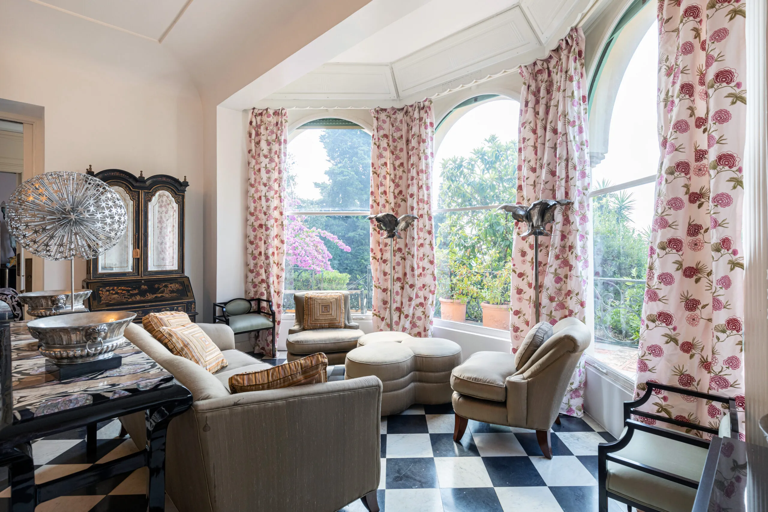 Garden view leisure area at creative summer camp in france